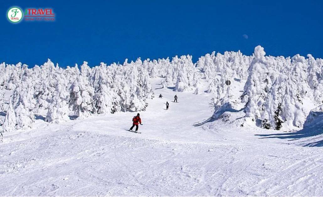 Cây phủ băng tạo hình kỳ ảo tại khu trượt tuyết Zao Onsen