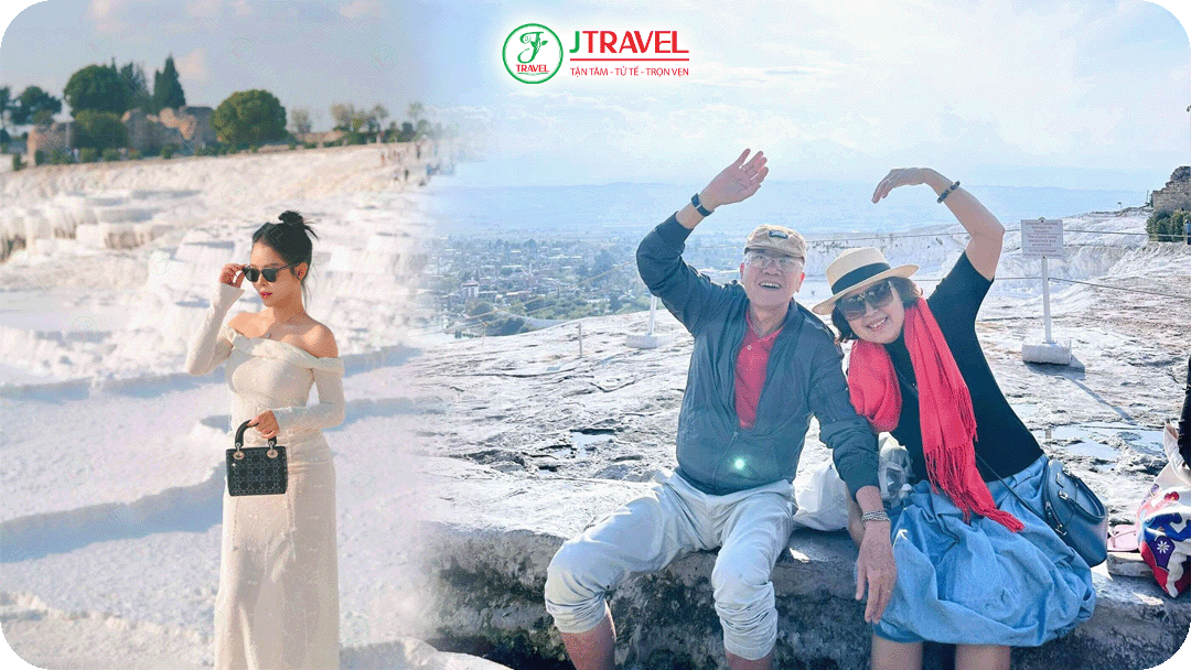 Hình ảnh thực tế đoàn J Travel tại Lâu Đài Bông Pamukkale