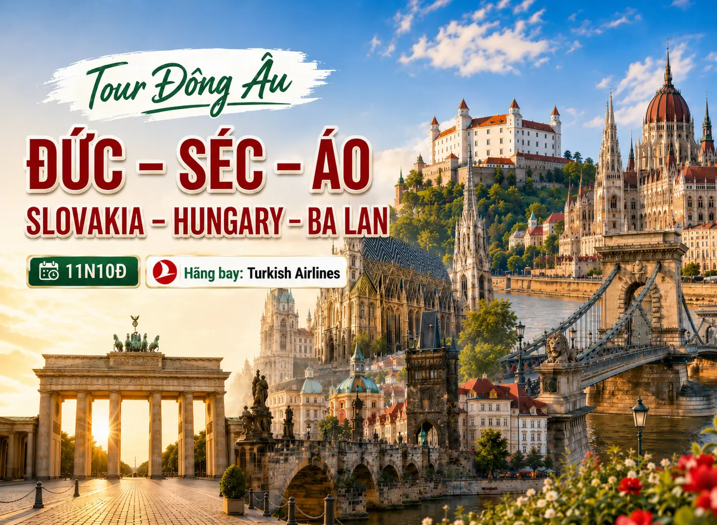 Tour Đông Âu: Đức – Séc – Áo – Slovakia – Hungary - Ba Lan 11N10Đ