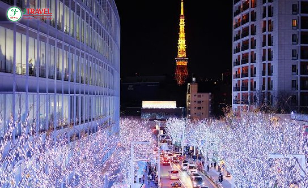 Khu vườn ánh sáng Tokyo Midtown Illumination rực rỡ