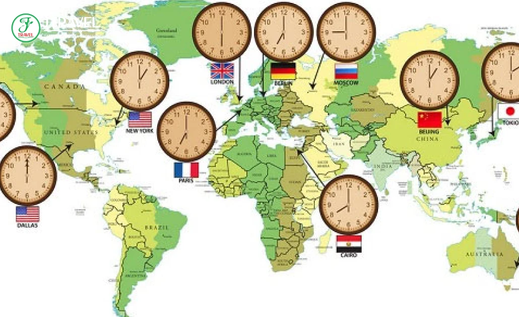 Bản đồ múi giờ thế giới và đường đổi ngày quốc tế
