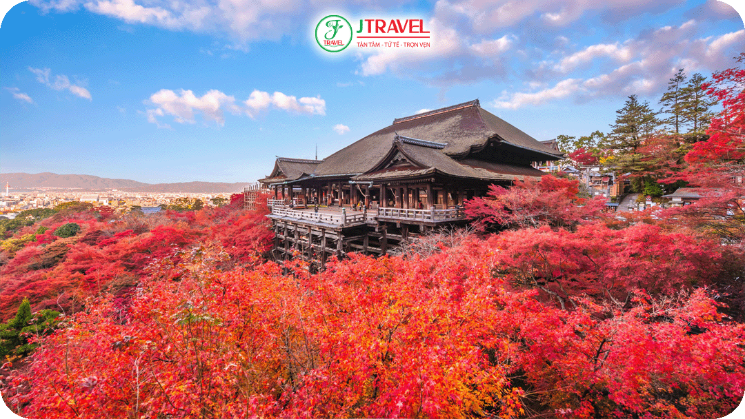 Kyoto mùa thu như bức tranh rực đỏ sắc màu