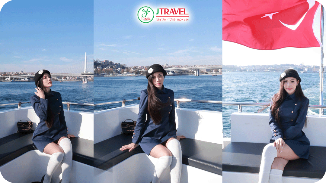 Du khách J Travel trải nghiệm du thuyền trên eo biển Bosphorus