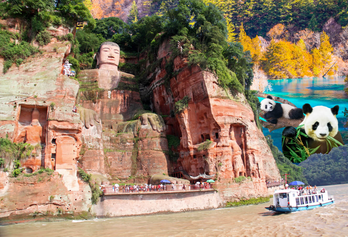 Tour Trung Quốc: Trấn Cổ Lạc Đới - Cửu Trại Câu - Lạc Sơn - Đô Giang Yển - Thành Đô 6N5Đ