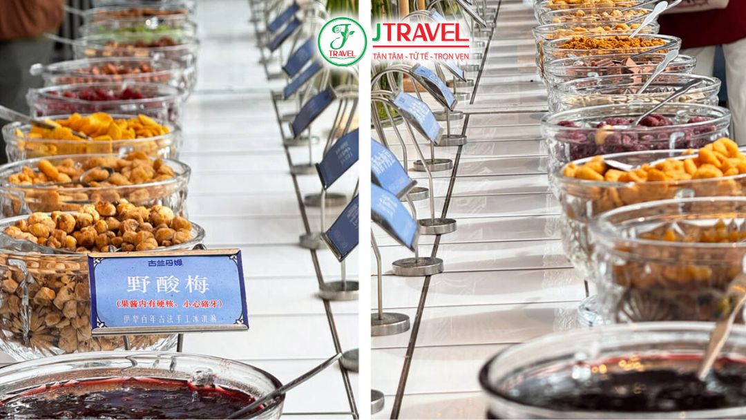 Quầy 30 loại topping trong kem thủ công Gulandam