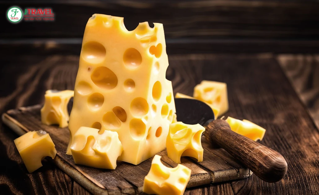 Phô mai Emmental Thụy Sĩ được làm từ sữa bò tươi theo phương pháp truyền thống