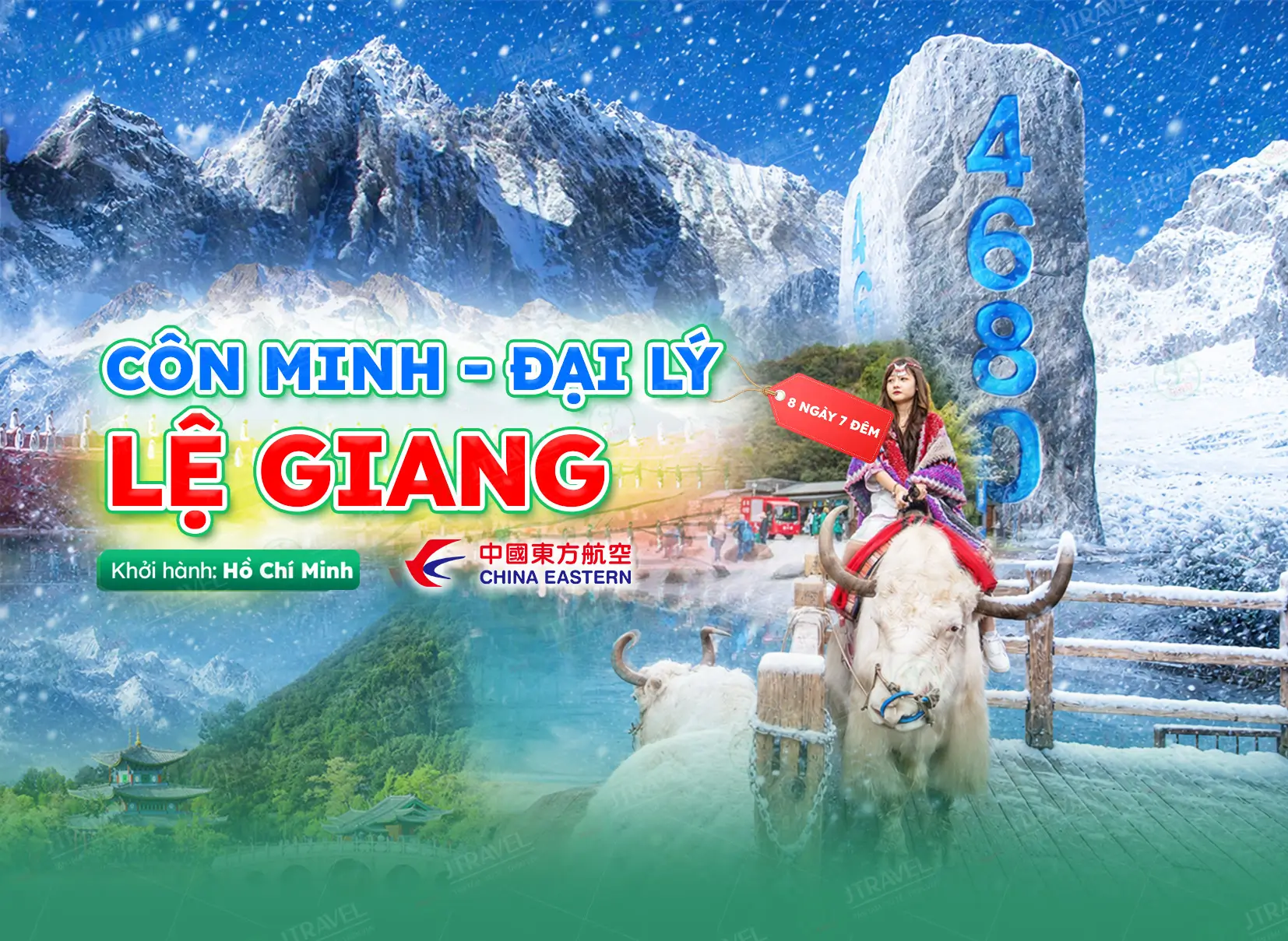 Tour Trung Quốc No Shopping: Côn Minh - Đại Lý - Lệ Giang 5N4Đ