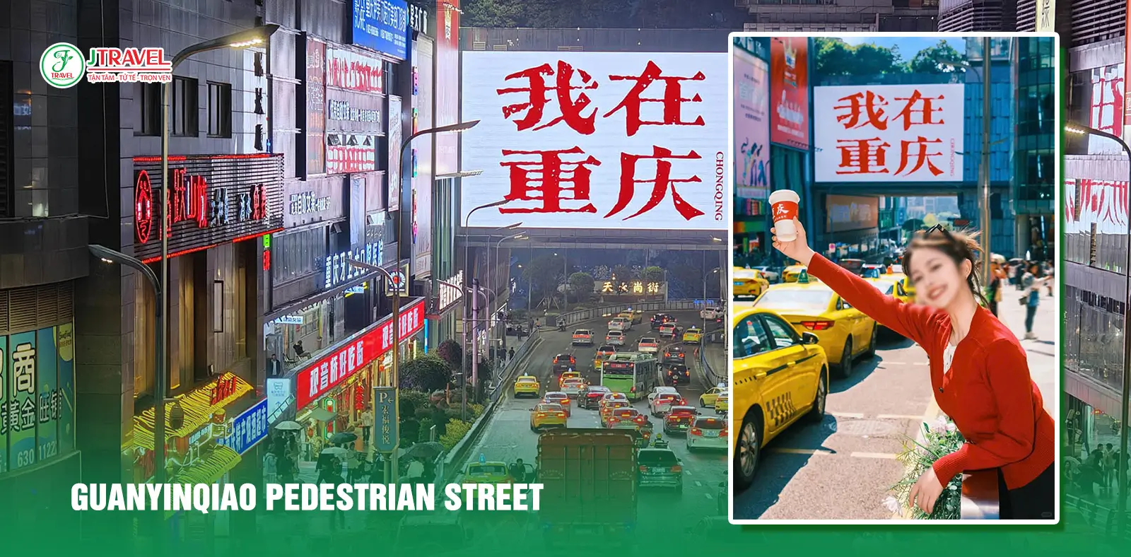 Check-in với bảng LED “Tôi đang ở Trùng Khánh”