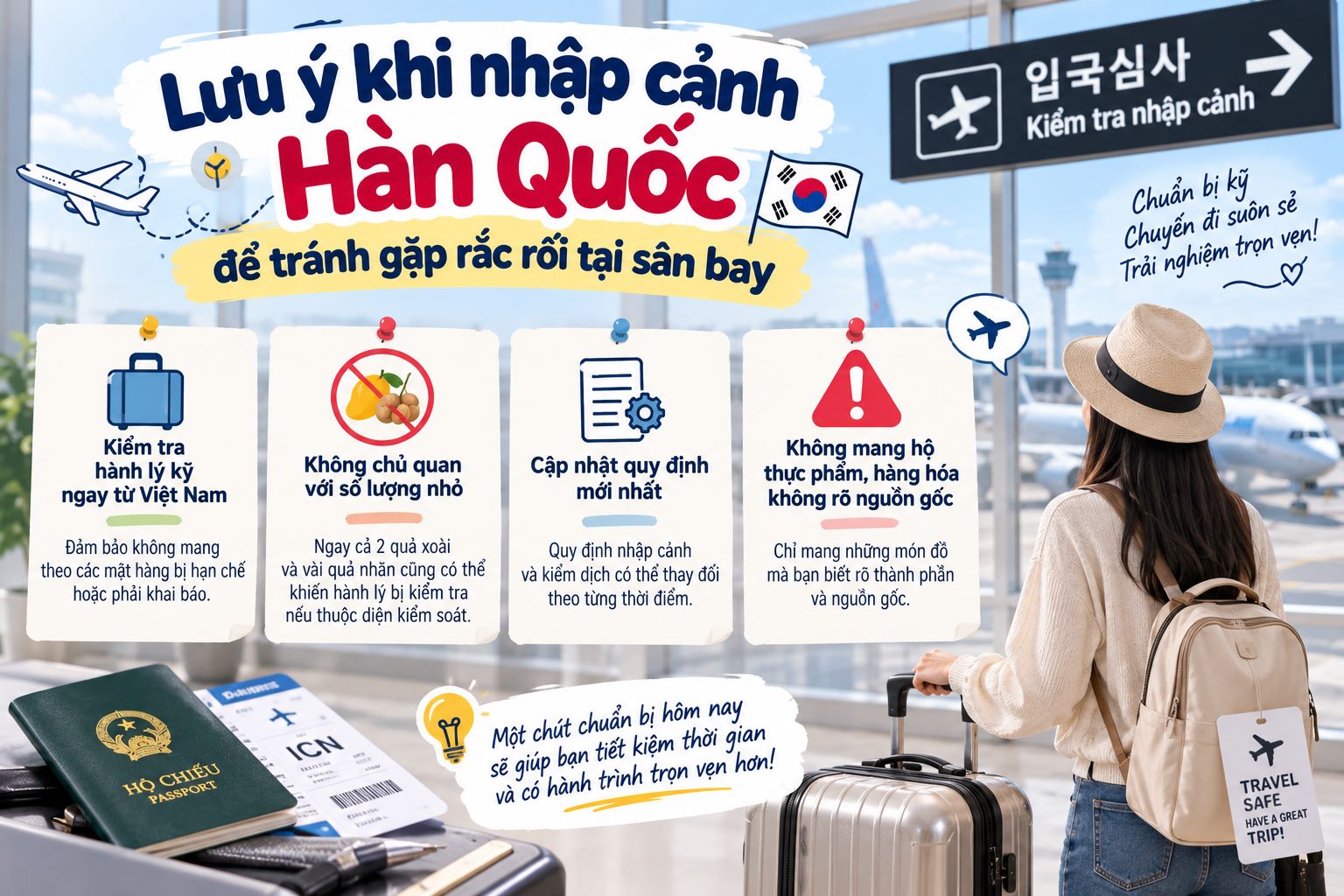 Lưu ý khi nhập cảnh Hàn Quốc để tránh gặp rắc rối tại sân bay