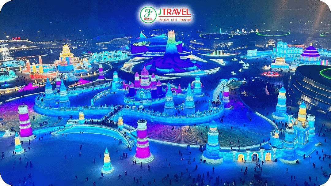 Thành phố Cáp Nhĩ Tân rực sáng trong mùa lễ hội băng đăng