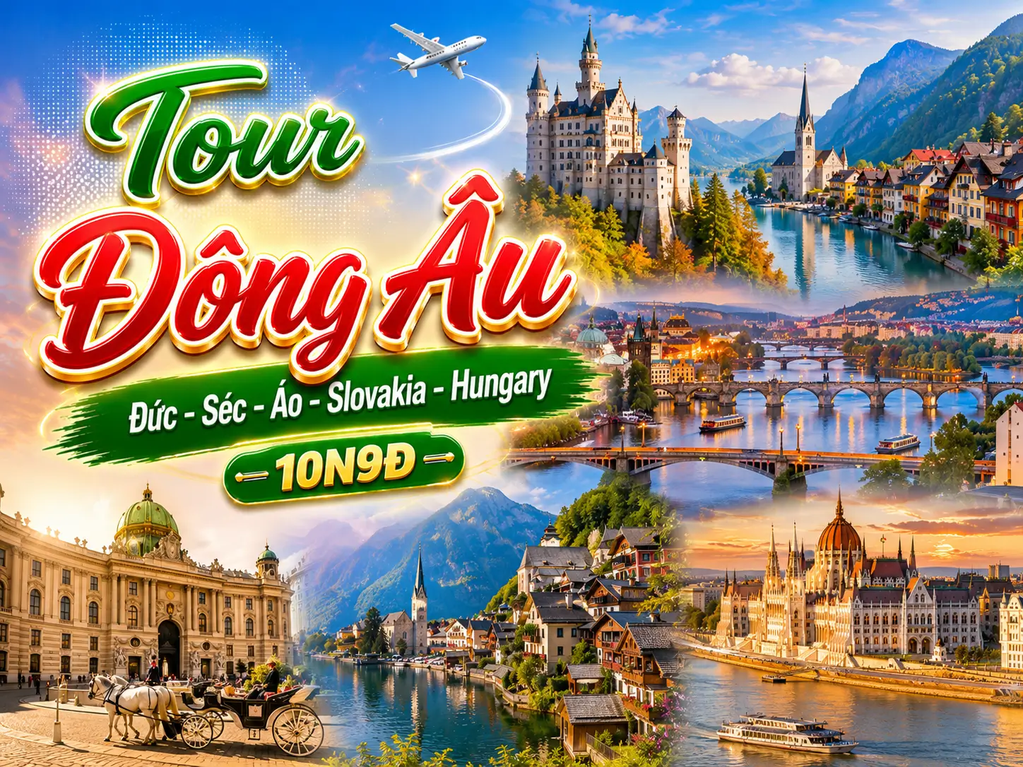Tour Đông Âu: Đức – Séc – Áo – Slovakia – Hungary 10N9Đ