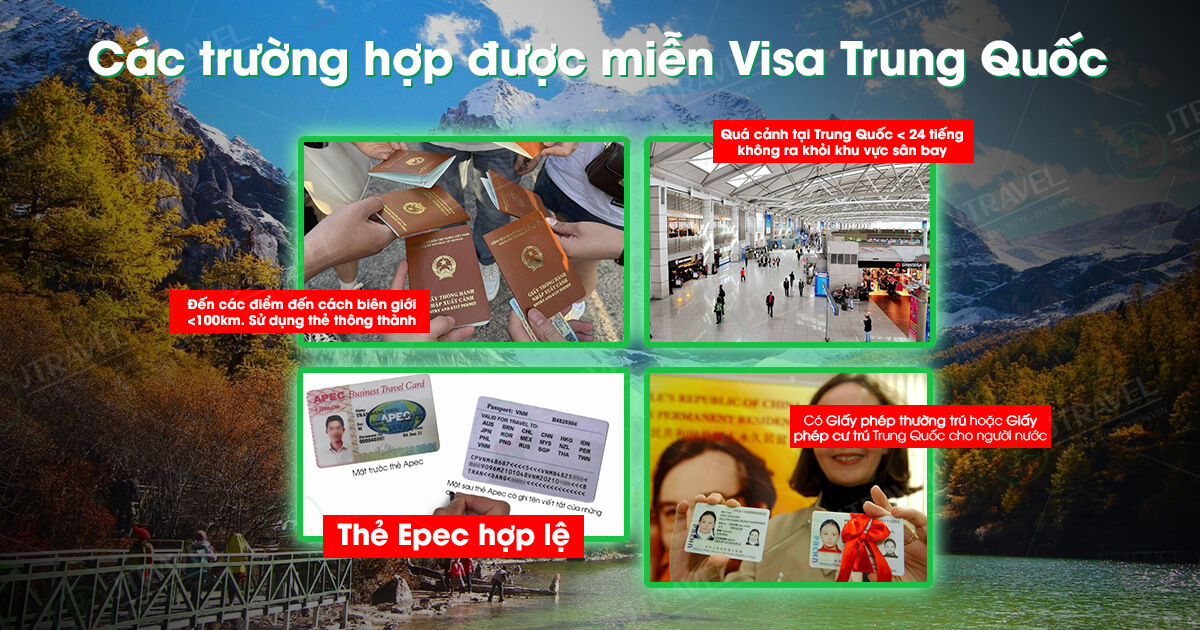 Các trường hợp được miễn visa Trung Quốc