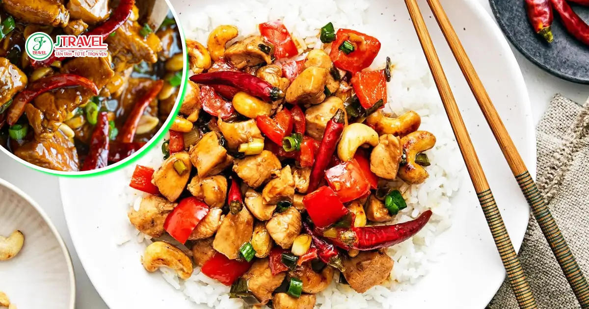 Gà xào ớt (gà Cung Bảo & gà xào cay): Gà Kung Pao (Cung Bảo)