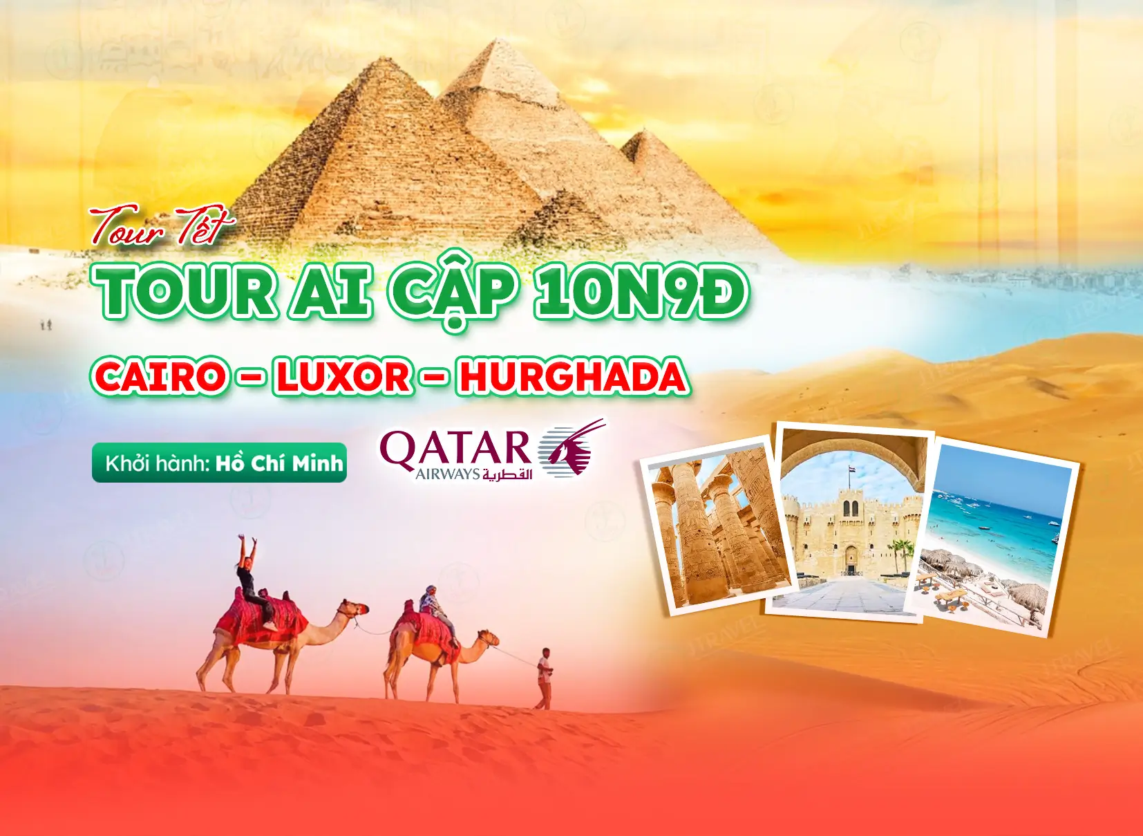 Tour Ai Cập 2027 10N9Đ: Cairo – Luxor – Hurghada Bay Qatar Airways