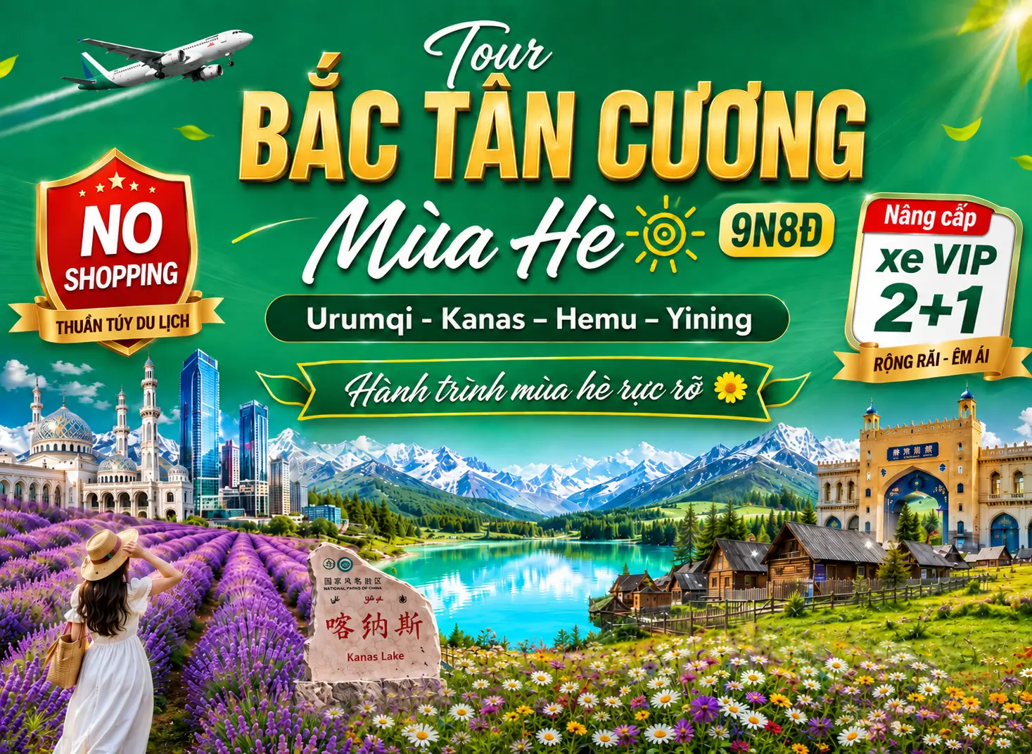 Tour Bắc Tân Cương Mùa Hè 9N8Đ: Urumqi - Kanas – Hemu – Yining | No Shopping