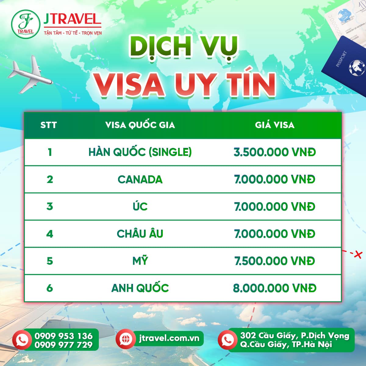 Dịch vụ visa của  J Travel