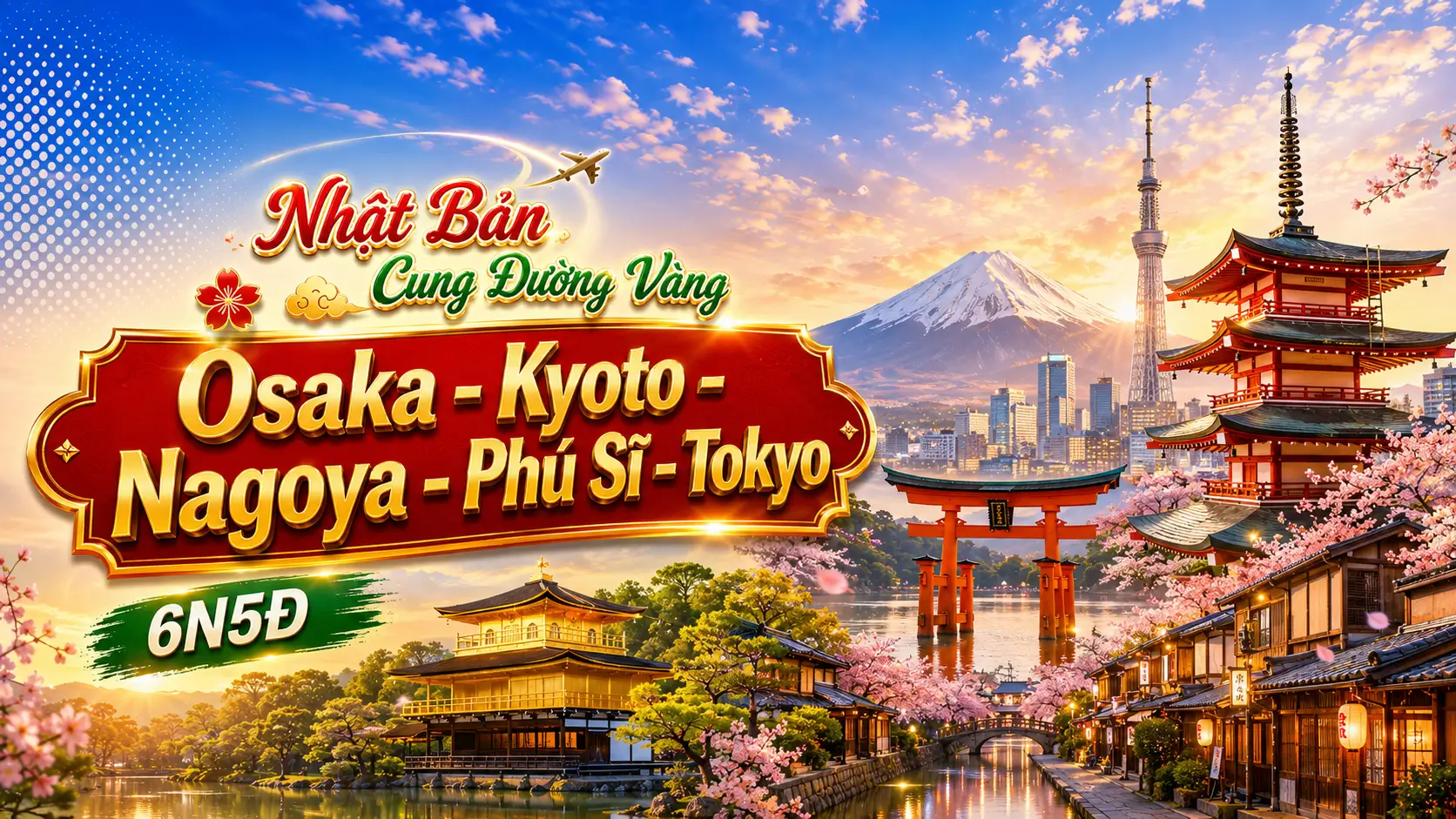 Tour Nhật Bản Mùa Lá Đỏ 6N5Đ: Osaka – Kyoto – Phú Sĩ – Tokyo