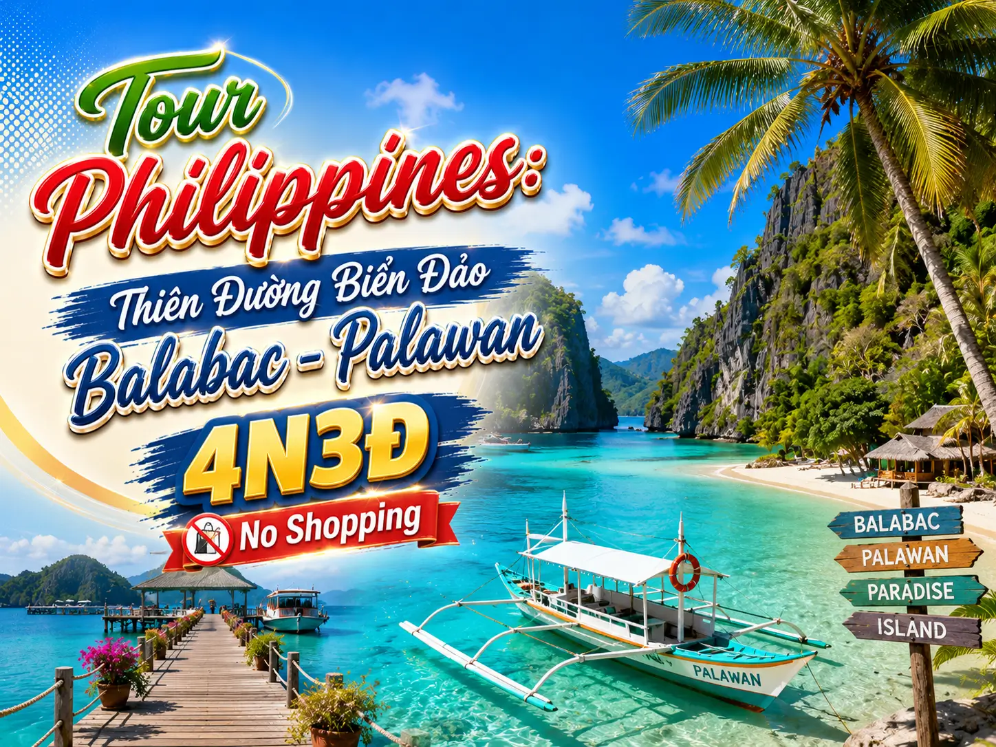 Tour Philippines: Thiên Đường Biển Đảo Balabac - Palawan 4N3Đ | No Shopping