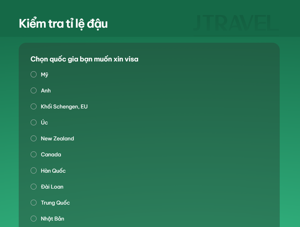 Kiểm trả tỉ lệ đậu Visa Mỹ cùng J Travel