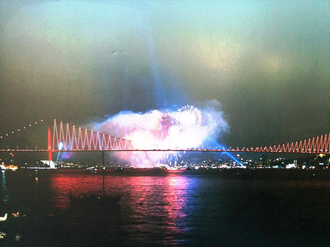 Pháo hoa trên eo biển Bosphorus, Istanbul