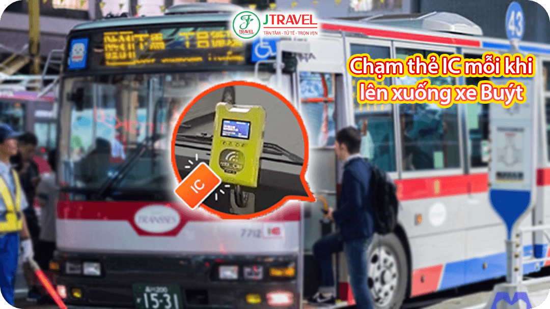 Chạm thẻ IC khi lên xuống xe buýt