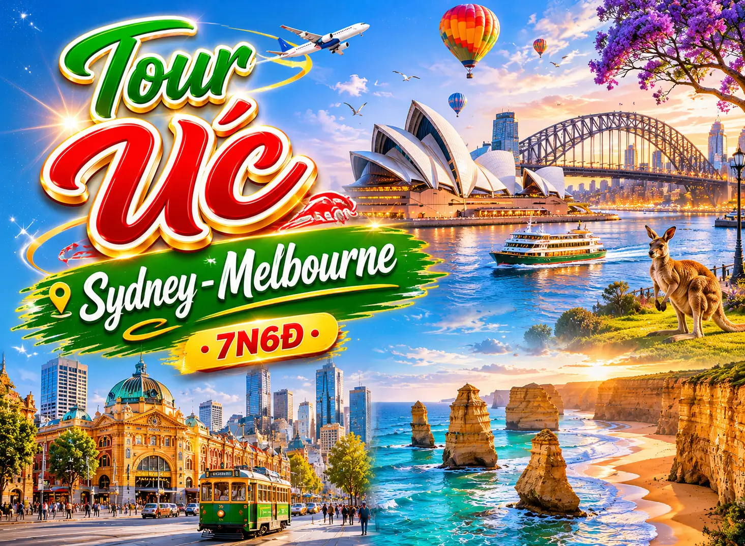 Tour Úc: Sydney- Melbourne 7N6Đ | bay Vietjet Air