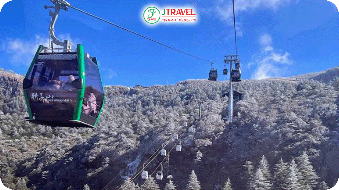 Trải nghiệm cung đường cáp treo hùng vĩ ngắm nhìn sườn núi tuyết