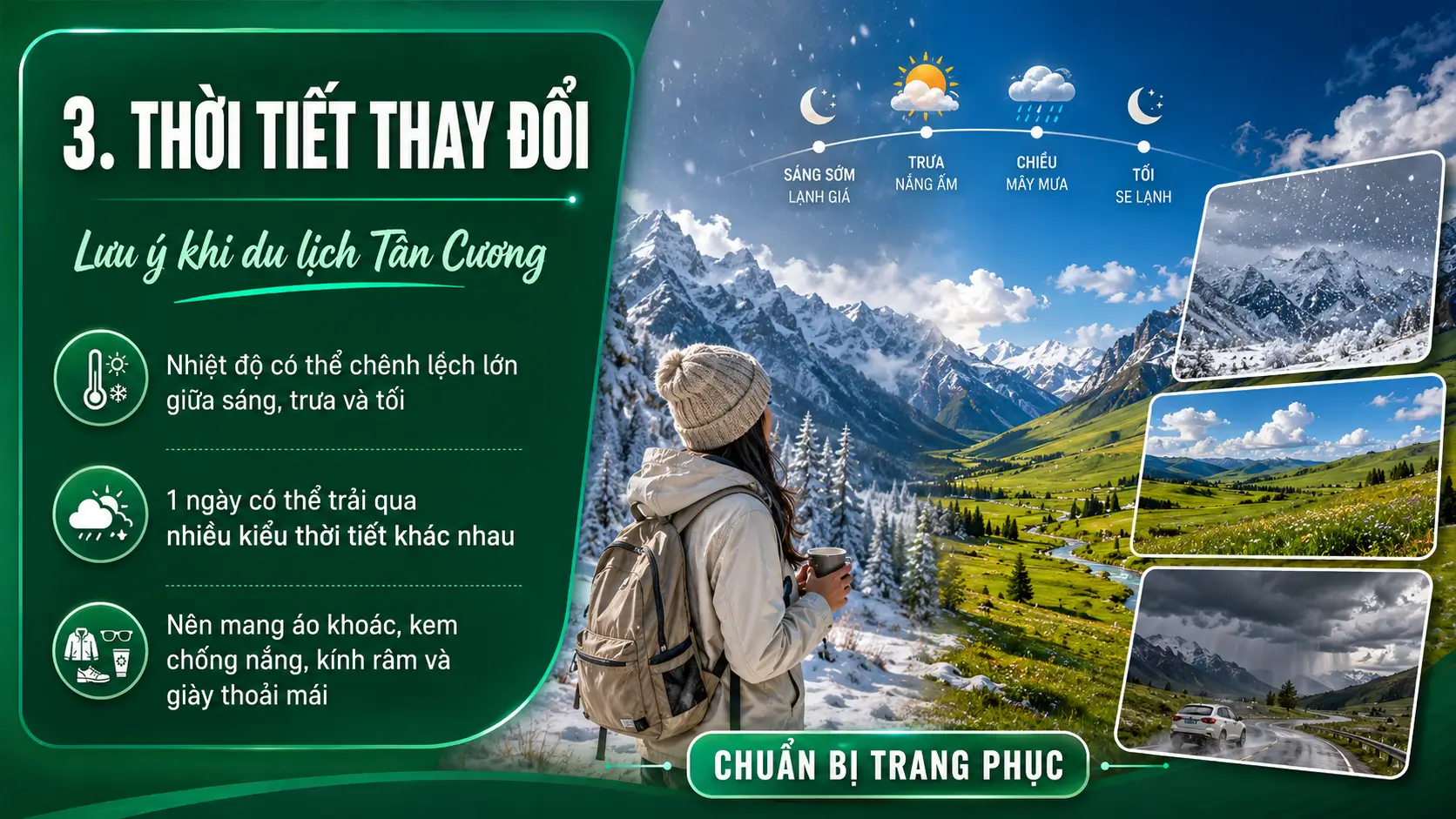 Thời tiết Tân Cương thay đổi lớn trong ngày