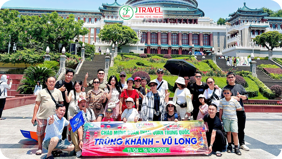 Đoàn khách J Travel tham quan Trùng Khánh - Vũ Long No Shopping