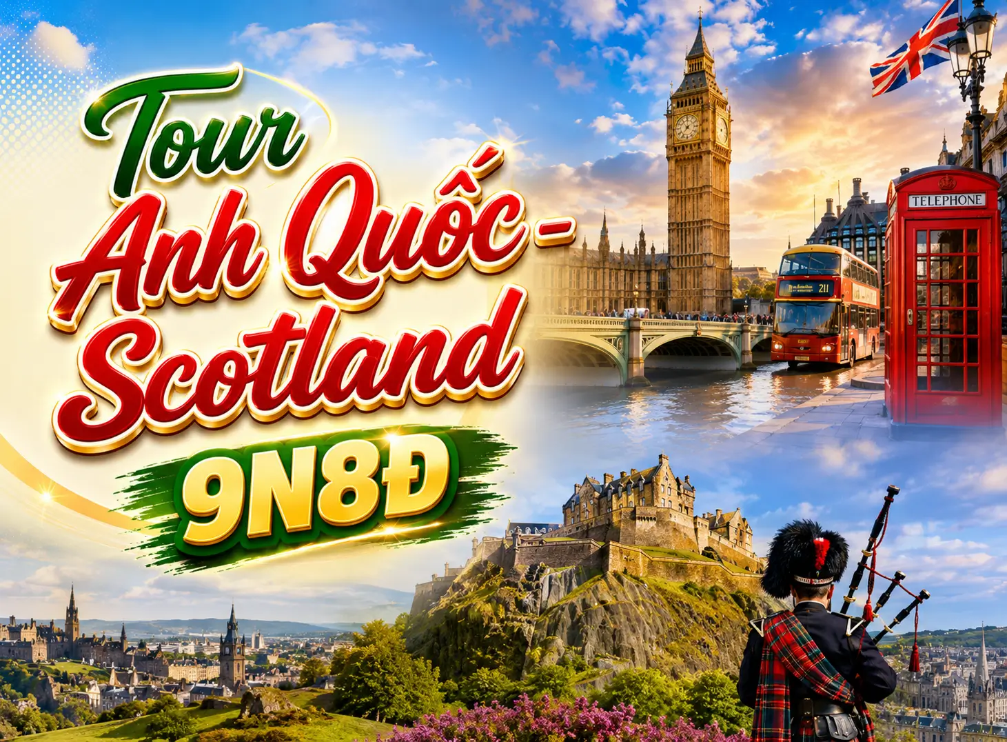 Tour Anh Quốc - Scotland 9N8Đ | Bay Malaysia Airlines
