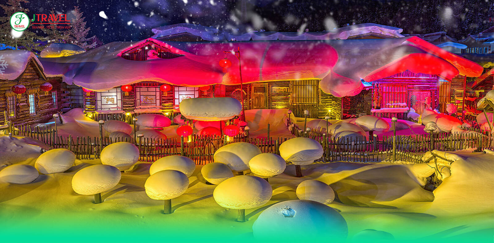Du Lịch Làng Tuyết Cáp Nhĩ Tân Ban Đêm