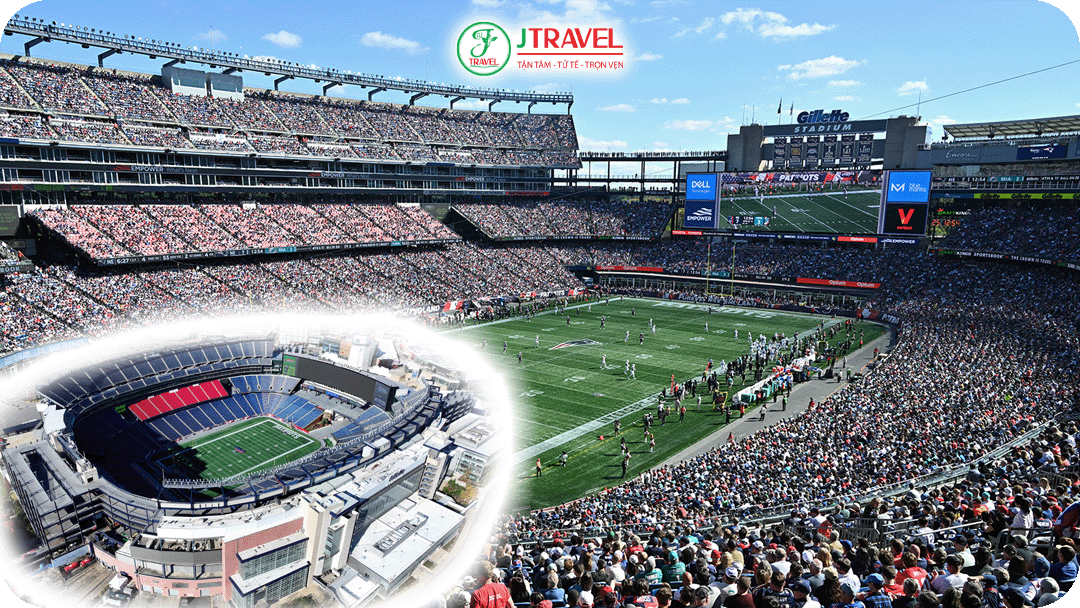 Gillette Stadium là biểu tượng thể thao của vùng New England với sức chứa khoảng 65.000 chỗ