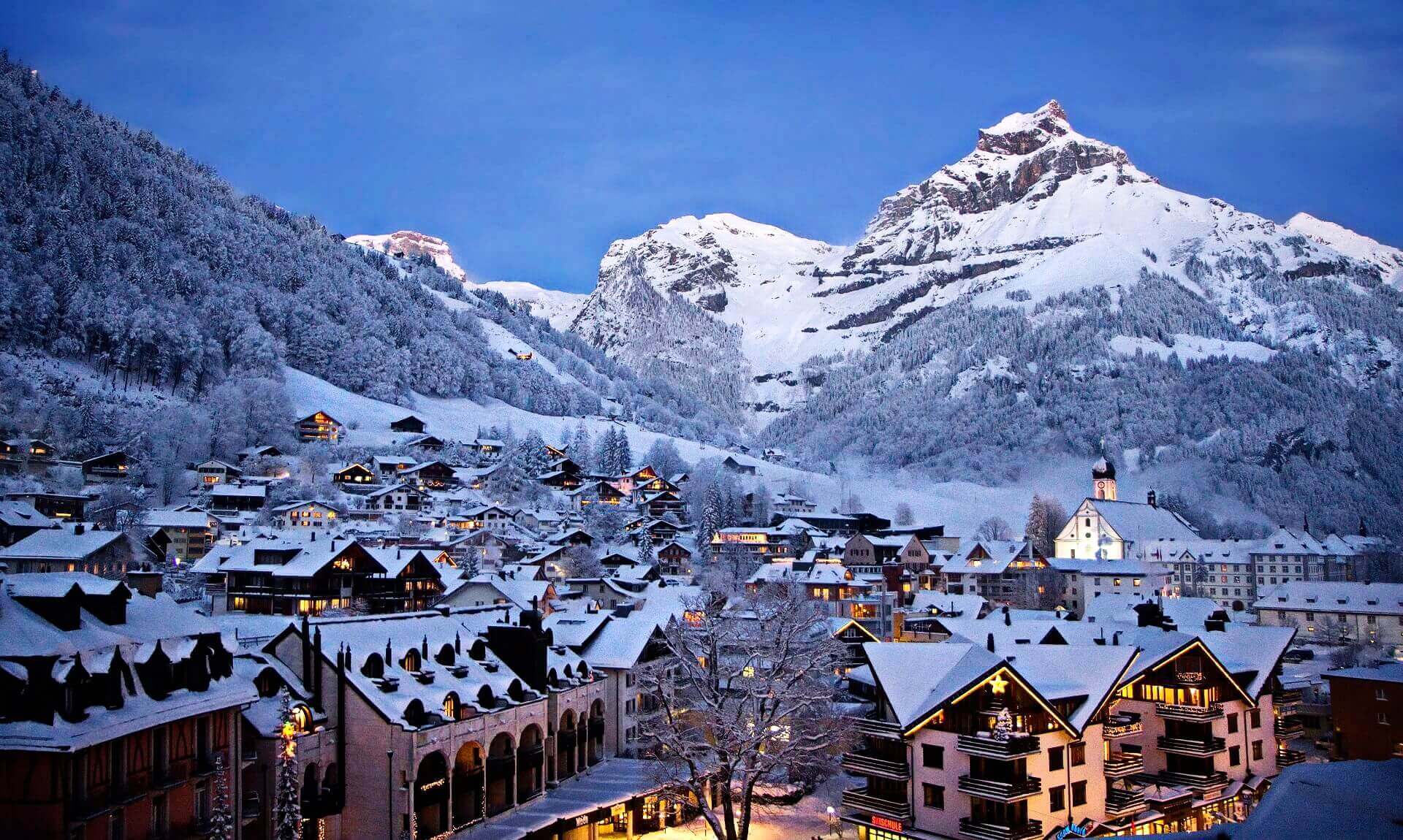 Thị trấn Engelberg vào mùa đông