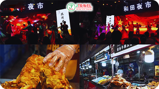 chợ đêm Hotan (còn gọi là Hetian) là điểm dừng chân lý tưởng