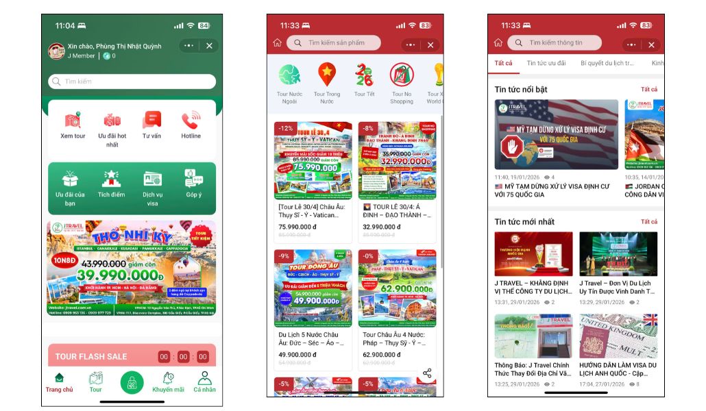 Giao diện Zalo Mini App sau khi được truy cập