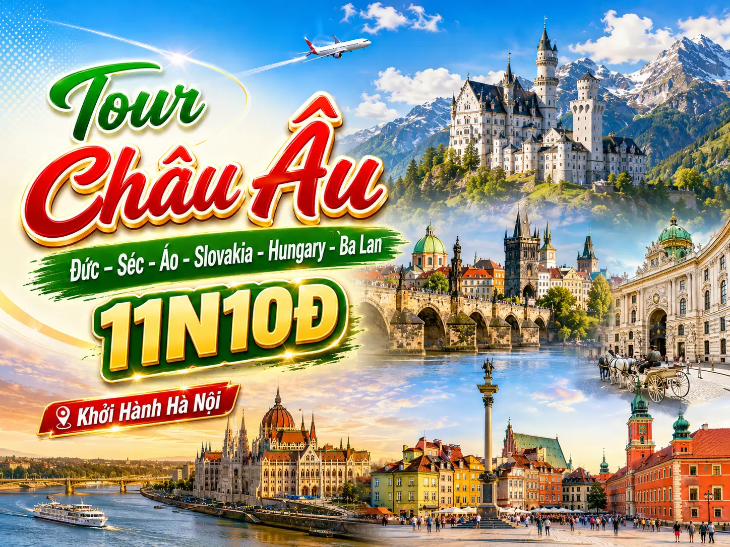 Tour Châu Âu: Đức – Séc – Áo – Slovakia – Hungary – Balan 11N10Đ | Khởi Hành Hà Nội