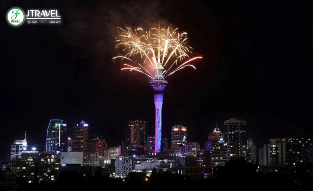 Pháo hoa đón năm mới tại Auckland, New Zealand